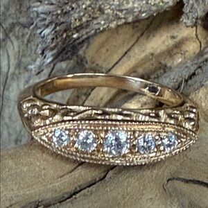 Highlights Rose Gold Diamond Ring. New in box.